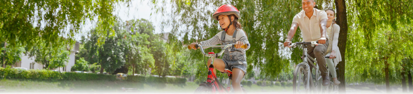 Other Insurance Page Header Banner - small family riding bikes